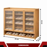 Bamboo Shoe Storage Cabinet – 7 Tier Wooden Shoe Organizer with Acrylic Doors - Image 2