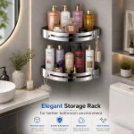 201 STAINLESS STEEL CORNER RACK, BATHROOM CORNER RACK, BATHROOM SHOWER CADDY - Image 7