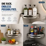 201 STAINLESS STEEL CORNER RACK, BATHROOM CORNER RACK, BATHROOM SHOWER CADDY - Image 5