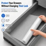 NON ADHESIVE WATERPROOF KITCHEN DRAWER MAT, NON SLIP WATERPROOF TRANSPARENT REUSEABLE MAT, 1 ROLL