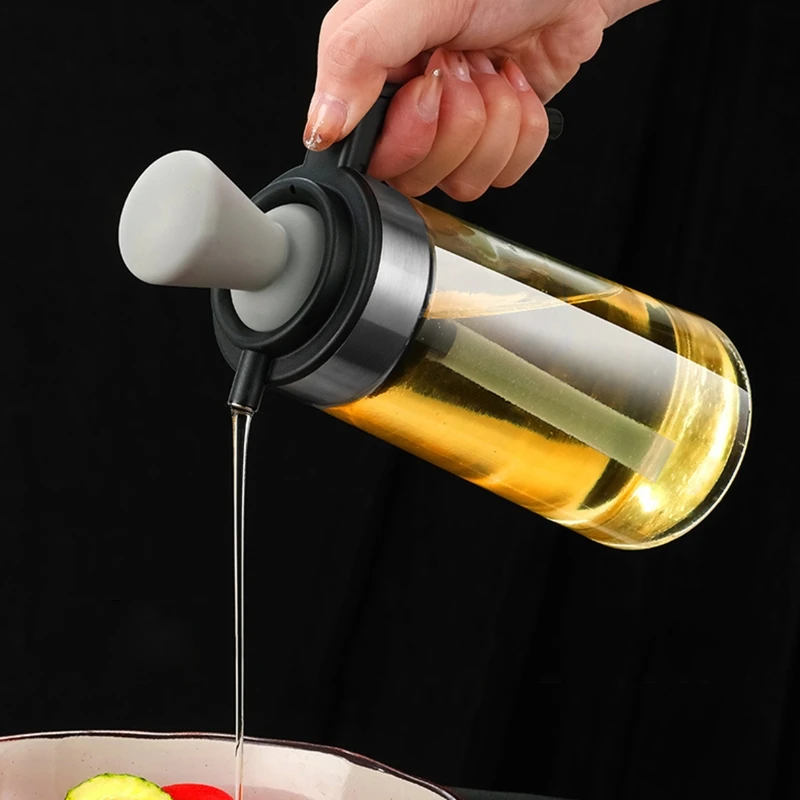 OIL AND VINEGAR BOTTLE, OIL DISPENSER BOTTLE FOR KITCHEN, AIR TIGHT AND WITH BASTING BRUSH