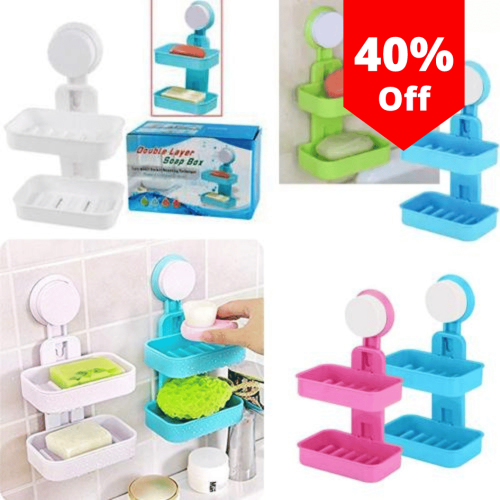 PLASTIC-SOAP-HOLDER-DOUBLE-LAYER-SOAP-HOLDER-SOAP-DISH-FOR-SHOWER-WITH-SUCTION
