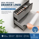 NON ADHESIVE WATERPROOF KITCHEN DRAWER MAT, NON SLIP WATERPROOF TRANSPARENT REUSEABLE MAT, 1 ROLL - Image 7