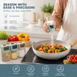 Premium 100ml Glass Spice Bottle with One-Hand Press Lid – BPA Free Seasoning Container