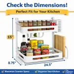 2 LAYER KITCHEN SPICE RACK, WITH KNIFE SPOON AND CUTTING BOARD HOLDER, KITCHEN ORGANIZER - Image 2