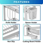 2 LAYER KITCHEN SPICE RACK, WITH KNIFE SPOON AND CUTTING BOARD HOLDER, KITCHEN ORGANIZER