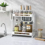 2 LAYER KITCHEN SPICE RACK, WITH KNIFE SPOON AND CUTTING BOARD HOLDER, KITCHEN ORGANIZER - Image 3