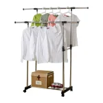 CLOTH HANGING RACK, 2 SEPARATE IRON STEEL RETRACTABLE RACK, STAINLESS STEEL RACK