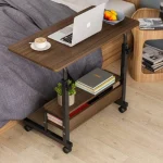 BEDSIDE COMPUTER DESK TABLE, MULTIFUNCTIONAL COMPUTER DESK, WITH BOTTOM STORAGE LAYER TABLE, 60 CM LENGTH