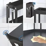 CARBON STEEL KITCHEN COUNTERTOP ORGANIZER – BLACK RUST-RESISTANT COUNTERTOP & WALL MOUNT RACK WITH CUTTING BOARD HOLDER AND HOOKS - Image 11