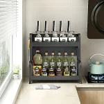 CARBON STEEL KITCHEN COUNTERTOP ORGANIZER – BLACK RUST-RESISTANT COUNTERTOP & WALL MOUNT RACK WITH CUTTING BOARD HOLDER AND HOOKS - Image 9