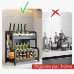 kitchen organizer rack, carbon steel kitchen rack, wall mounted kitchen rack, black kitchen organizer in Sri Lanka, kitchen rack with cutting board holder, spoon holder kitchen rack, rust resistant kitchen rack, heavy duty kitchen organizer, countertop kitchen storage, racks.lk kitchen accessories