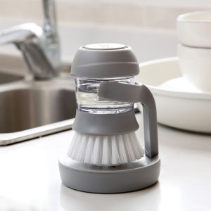 kitchen cleaning brush with soap dispenser