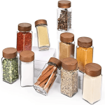 SPICE SEASONING BOTTLE, SPICE BOTLLE, SPICE ORGANIZING BOTTLE WITH BAMBOO LID, 120 ML BOTTLE, 15 PCS PER PACK