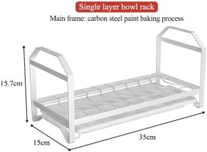 KITCHEN BOWL RACK, UNDER CABINET RACK, COUNTERTOP BOWL RACK WITH SPOON HOLDER
