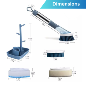 KITCHEN POT AND PAN CLEANING BRUSH, WITH 4 REPLACEMENT HEADS, KITCHEN CLEANING TOOL