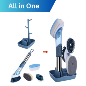 KITCHEN POT AND PAN CLEANING BRUSH, WITH 4 REPLACEMENT HEADS, KITCHEN CLEANING TOOL