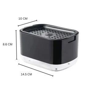 KITCHEN SPONGE HOLDER WITH LIQUID REFILL DISPENSEER, SINKTOP ORGANIZER