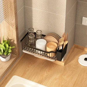 WALL MOUNT VEGETABLE AND FRUIT DRAIN RACK HEAVY DUTY KITCHEN STORAGE, WITH CHOPSTICK HOLDER
