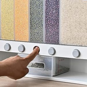 CEREAL DISPENSER STORAGE BOX, 6 COMPARTMENTS STORAGE BOX, WALL ADHESIVE CEREAL STORAGE BOX