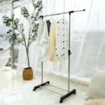 CLOTH HANGING RACK, SINGLE IRON STEEL RETRACTABLE CLOTH RACK, STAINLESS STEEL RACK