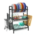 3 TIER DISH RACK, WITH UTENSIL HOLDER AND CUTTING BOARD HOLDER