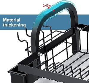 2 TIER STAINLESS STEEL DISH RACK, WITH UTENSIL HOLDER AND CUTTING BOARD HOLDER, KITCHEN COUNTERTOP