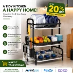 3 TIER DISH RACK, WITH UTENSIL HOLDER AND CUTTING BOARD HOLDER, KITCHEN COUNTERTOP