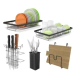 2 TIER DISH RACK, WITH UTENSIL HOLDER AND CUTTING BOARD HOLDER