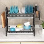 2 TIER DISH RACK, WITH UTENSIL HOLDER AND CUTTING BOARD HOLDER