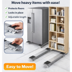 2 SETS RETRACTABLE MOVABLE BASE, HEAVY DUTY MOVER FOR APPLIANCES, FOR WASHING MACHINE, REFRIDEGERATOR, OTHER FURNITURES - Image 4