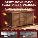 2 SETS RETRACTABLE MOVABLE BASE, HEAVY DUTY MOVER FOR APPLIANCES, FOR WASHING MACHINE, REFRIDEGERATOR, OTHER FURNITURES - Image 6