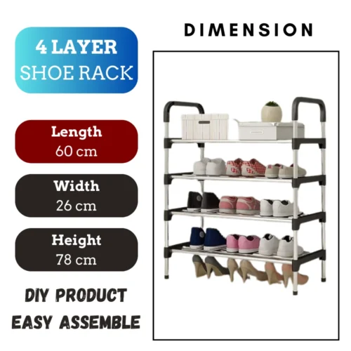 Shoe Rack, Premium Stainless Steel Shoe Rack, 4-Layer Shoe Rack, Durable Shoe Organizer, Space-Saving Shoe Storage, Multi-Tier Shoe Stand, Modern Shoe Shelf, Metal Shoe Rack, Sturdy Shoe Organizer, Home Shoe Storage Solution, Entryway Shoe Rack, Closet Shoe Organizer, Shoe Storage Rack in UAE, High-Quality Shoe Stand, Affordable Shoe Rack, Rackstore.ae Shoe Rack, Shoe Organizer with Multiple Layers, Stylish Shoe Storage Solution.