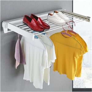 WALL MOUNTED FLEXIBLE CLOTH DRYING RACK, CLOTH DRYING RACK FOR SMALL SPACE