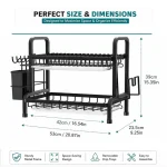 2 TIER DISH RACK, WITH UTENSIL HOLDER AND CUTTING BOARD HOLDER, KITCHEN COUNTERTOP - Image 2