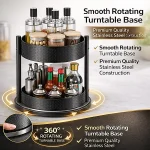 2 TIER TURNTABLE ROTATING SPICE RACK, STAINLESS STEEL RACK, FOR KITCHEN CUPBOARD AND COUNTERTOP - Image 4
