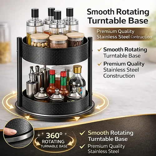 Buy 2 Tier Turntable Rotating Spice Rack | racks.lk