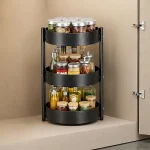 3 TIER TURNTABLE ROTATING SPICE RACK, STAINLESS STEEL RACK, FOR KITCHEN CUPBOARD AND COUNTERTOP - Image 5