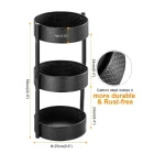 3 TIER TURNTABLE ROTATING SPICE RACK, STAINLESS STEEL RACK, FOR KITCHEN CUPBOARD AND COUNTERTOP