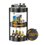 3 TIER TURNTABLE ROTATING SPICE RACK, STAINLESS STEEL RACK, FOR KITCHEN CUPBOARD AND COUNTERTOP