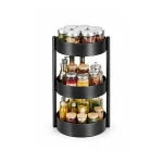 3 TIER TURNTABLE ROTATING SPICE RACK, STAINLESS STEEL RACK, FOR KITCHEN CUPBOARD AND COUNTERTOP - Image 3