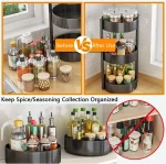 3 TIER TURNTABLE ROTATING SPICE RACK, STAINLESS STEEL RACK, FOR KITCHEN CUPBOARD AND COUNTERTOP