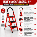 3 LAYER MULTIFUNCTIONAL LADDER, WITH SAFETY GUARD HANDLE, NON SLIP FOOT PAD STEP LADDER - Image 4