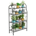 4 Tier Metal Plant Stand in Sri Lanka, 4 Tier Metal Plant Stand in Sri Lanka, indoor plant stand, balcony flower rack Sri Lanka, shoe rack stand, metal plant shelf, garden rack Sri Lanka, dark grey metal shelf