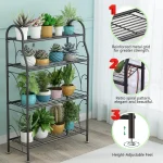 4 Tier Metal Plant Stand in Sri Lanka, 4 Tier Metal Plant Stand in Sri Lanka, indoor plant stand, balcony flower rack Sri Lanka, shoe rack stand, metal plant shelf, garden rack Sri Lanka, dark grey metal shelf