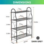 4 Tier Metal Plant Stand in Sri Lanka, 4 Tier Metal Plant Stand in Sri Lanka, indoor plant stand, balcony flower rack Sri Lanka, shoe rack stand, metal plant shelf, garden rack Sri Lanka, dark grey metal shelf