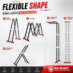MULTIPURPOSE LADDER, CONSTRUCTION OR HOME USE, 16 FT TALL LADDER, 4X4 SIZE - Image 4