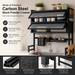 Over Sink Dish Drying Rack, Carbon Steel Kitchen Organizer - Image 6