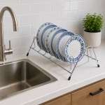 KITCHEN DISH RACK SLIM STYLE, WITH SPOON HOLDER & WATER DRAIN TRAY,
