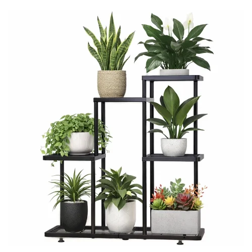 FLOWER POT STAND, INDOOR FLOWER POT HOLDER, 7 LAYER PLANT STAND, GARDEN DISPLAY RACK, WHITE COLOUR